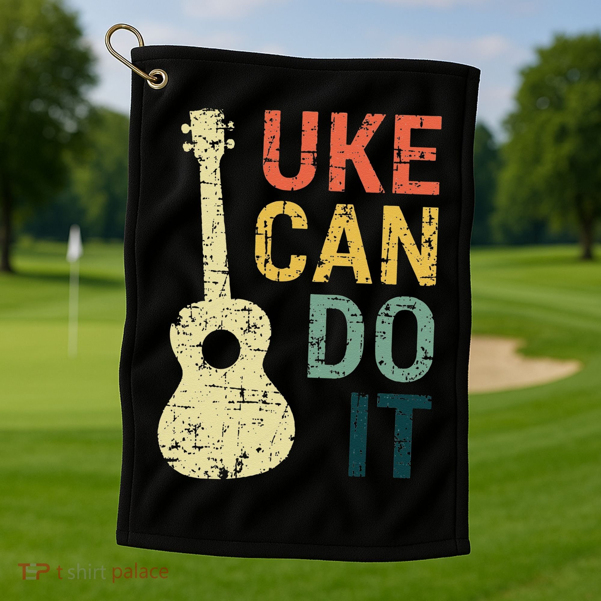 Ukulele Uke Can Do It Gifts For Guitar funny Music Lover Golf Towel