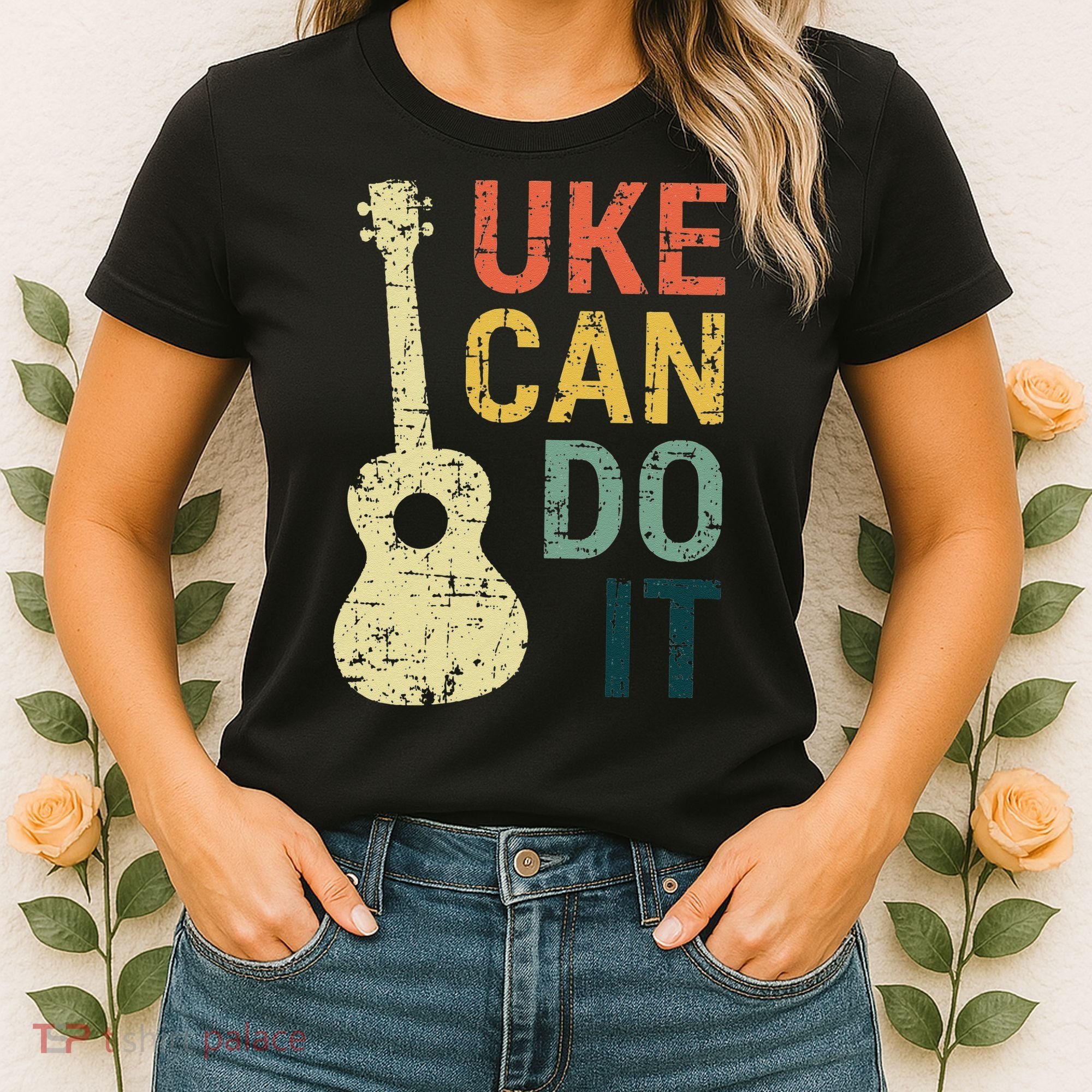 Ukulele Uke Can Do It Gifts For Guitar funny Music Lover Women's T-Shirt