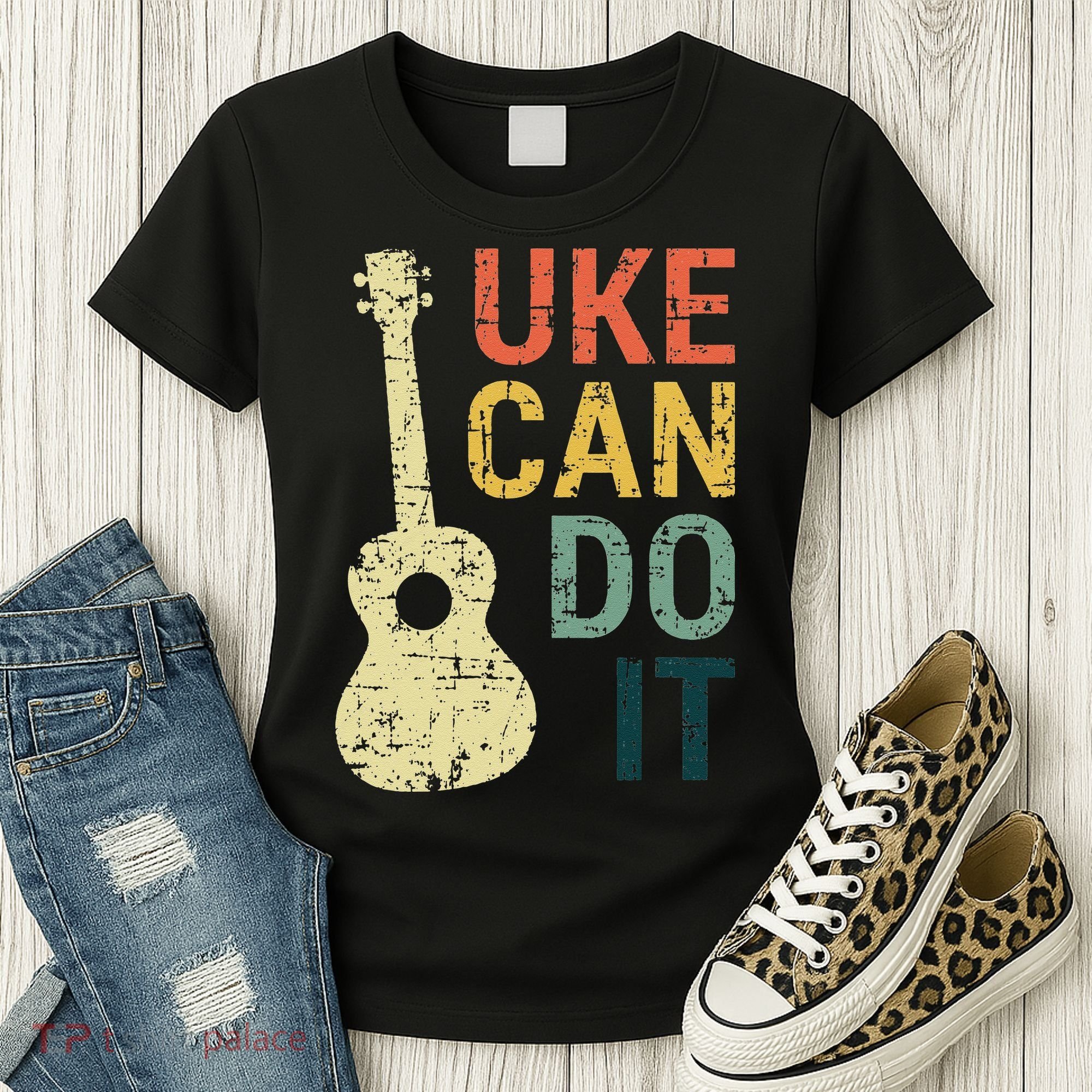 Ukulele Uke Can Do It Gifts For Guitar funny Music Lover Women's T-Shirt
