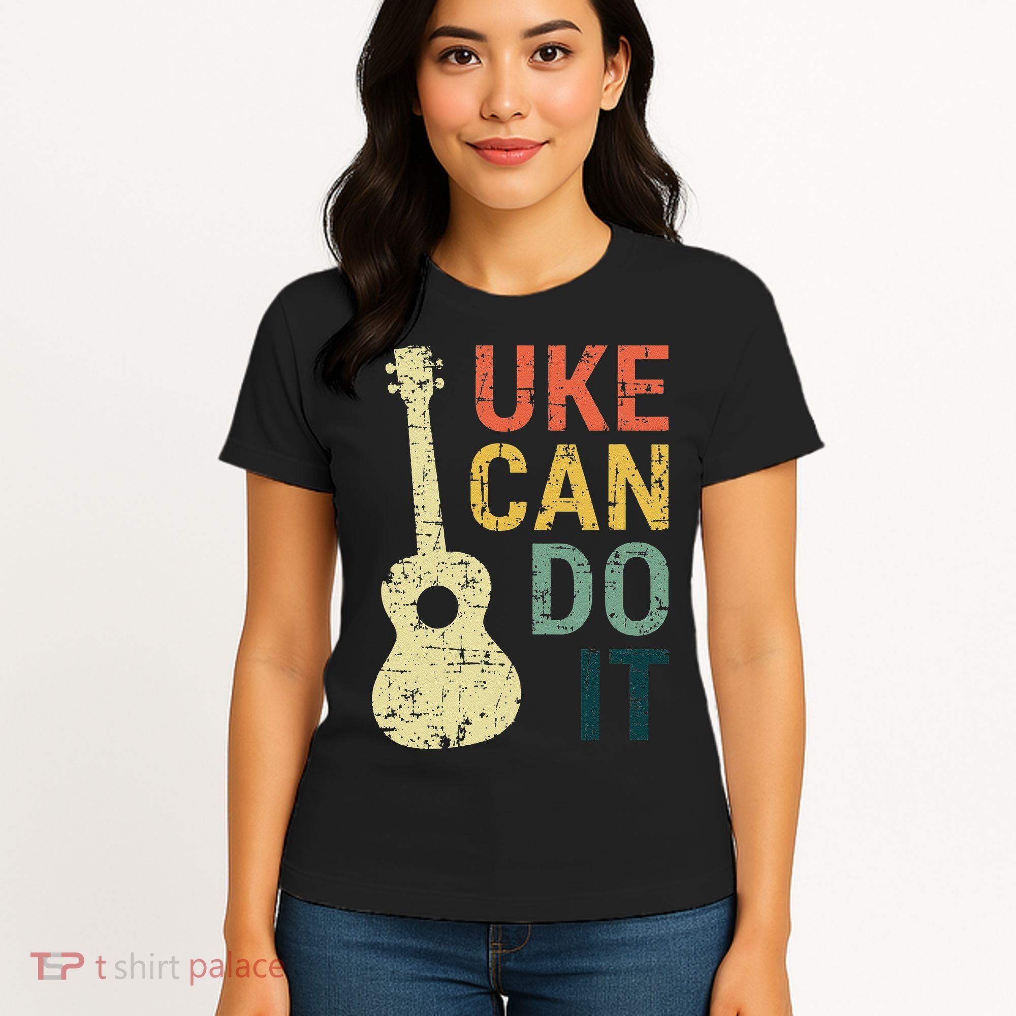 Ukulele Uke Can Do It Gifts For Guitar funny Music Lover Women's T-Shirt
