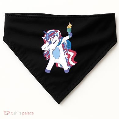 USA Unicorn Dabbing USA-Made Doggie Bandana