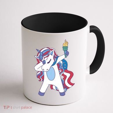 USA Unicorn Dabbing Coffee Mug back