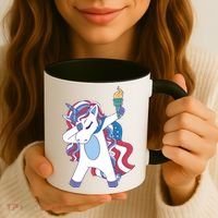 USA Unicorn Dabbing Coffee Mug thumb 3