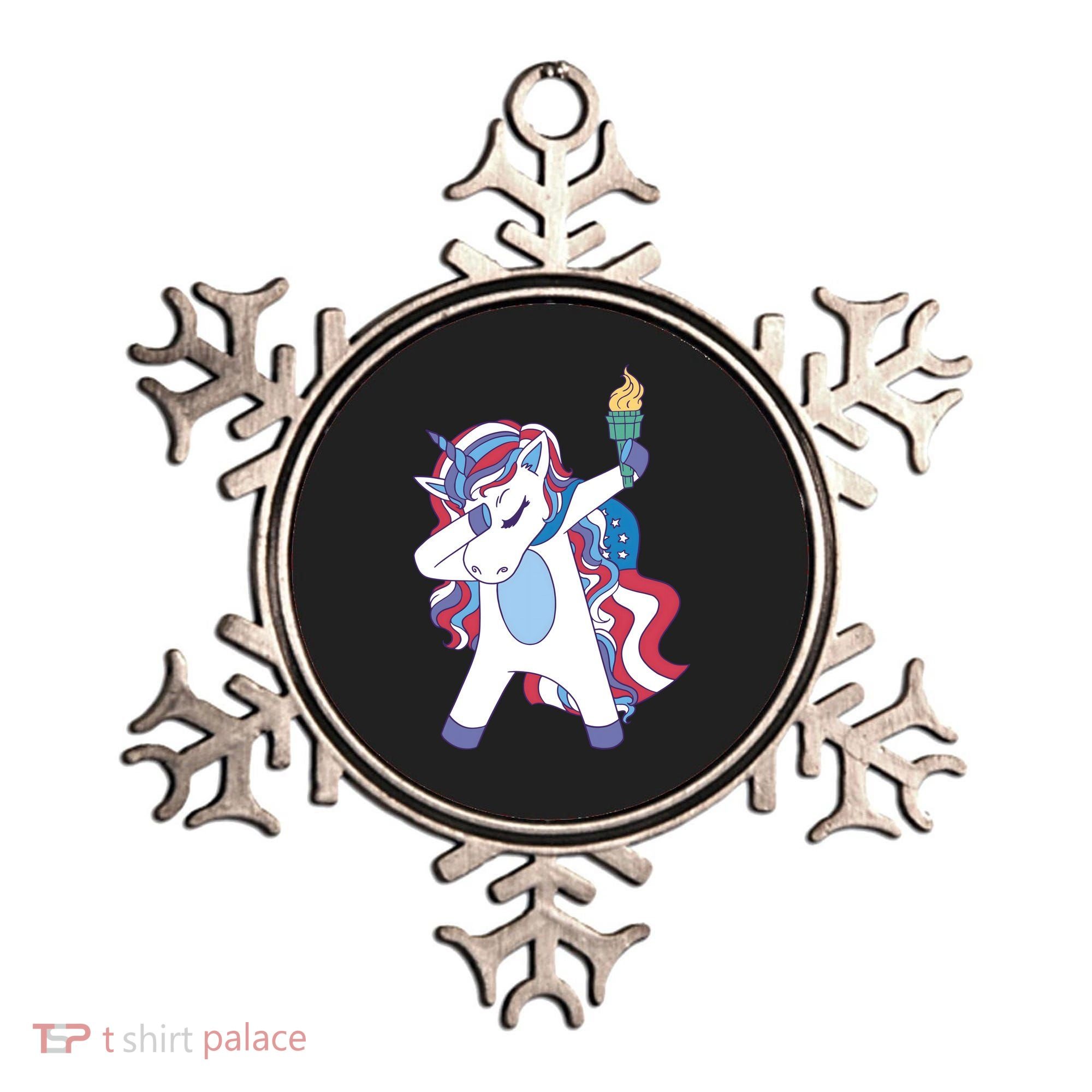 USA Unicorn Dabbing Ornament