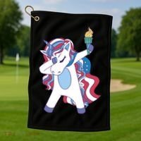 USA Unicorn Dabbing Golf Towel thumb 1