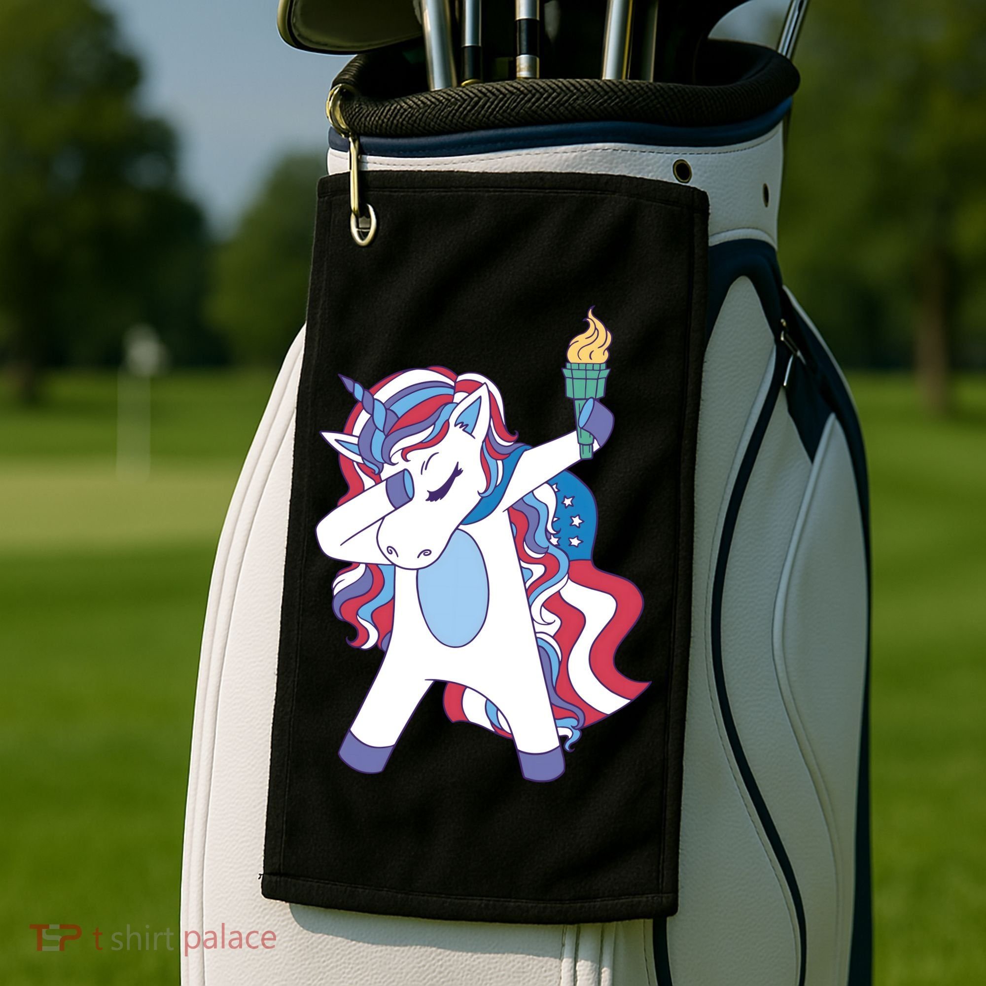 USA Unicorn Dabbing Golf Towel