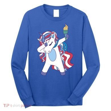 USA Unicorn Dabbing Long Sleeve Shirt