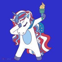 USA Unicorn Dabbing Button thumb 1