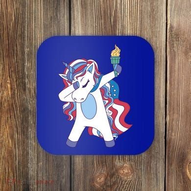 USA Unicorn Dabbing Coaster