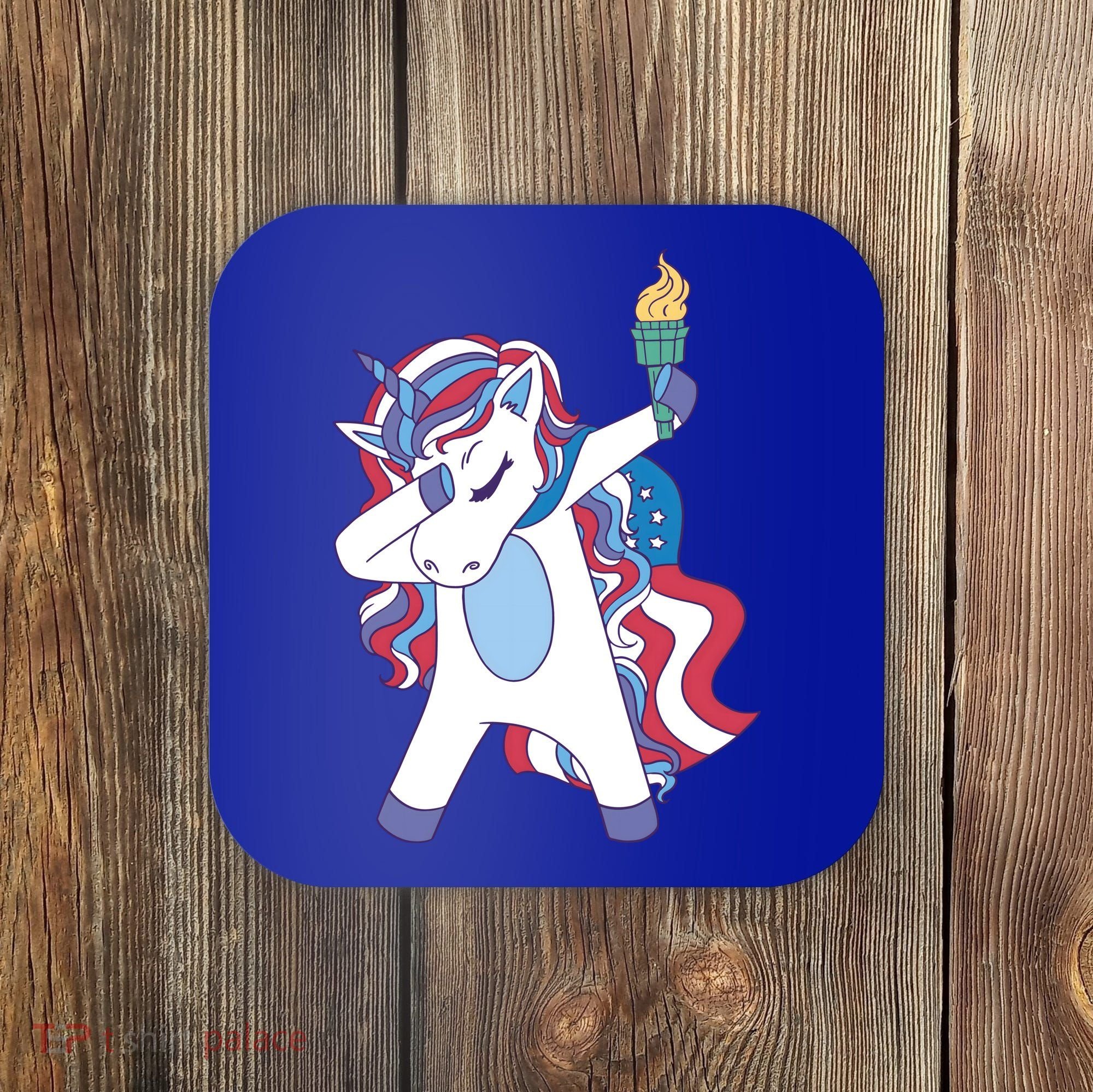 USA Unicorn Dabbing Coaster