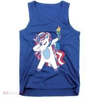 USA Unicorn Dabbing Tank Top thumb 0
