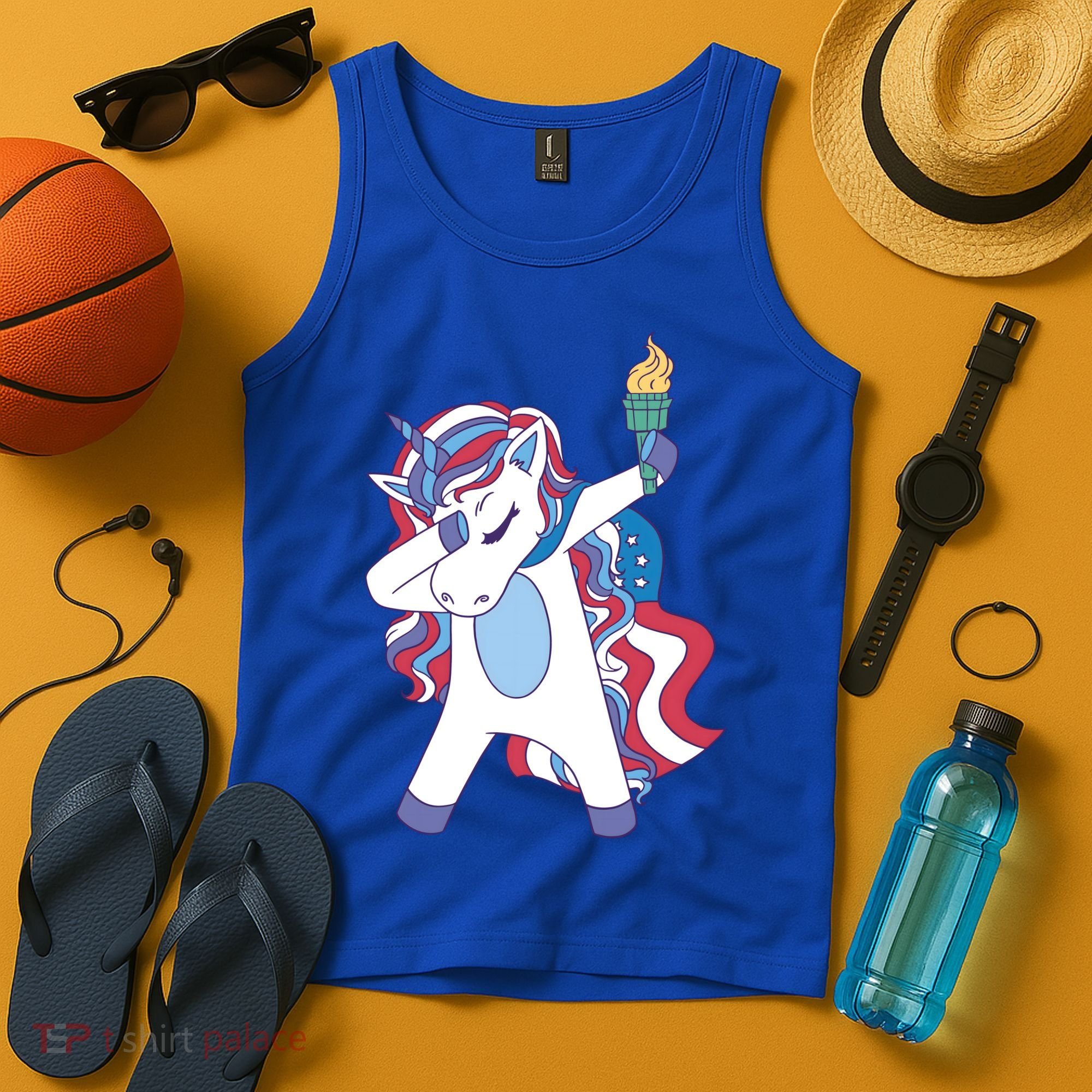 USA Unicorn Dabbing Tank Top
