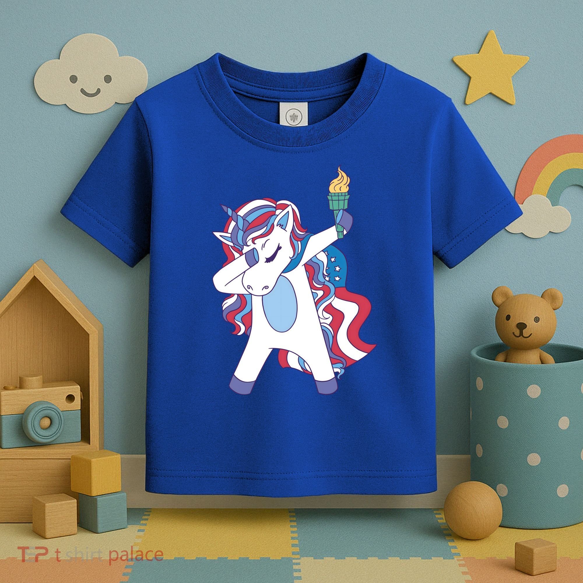 USA Unicorn Dabbing Toddler T-Shirt