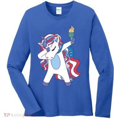 USA Unicorn Dabbing Women's Long Sleeve Shirt