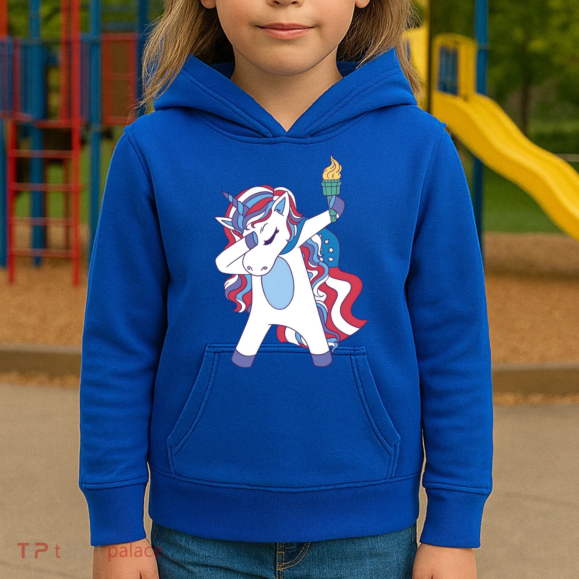 USA Unicorn Dabbing Kids Hoodie