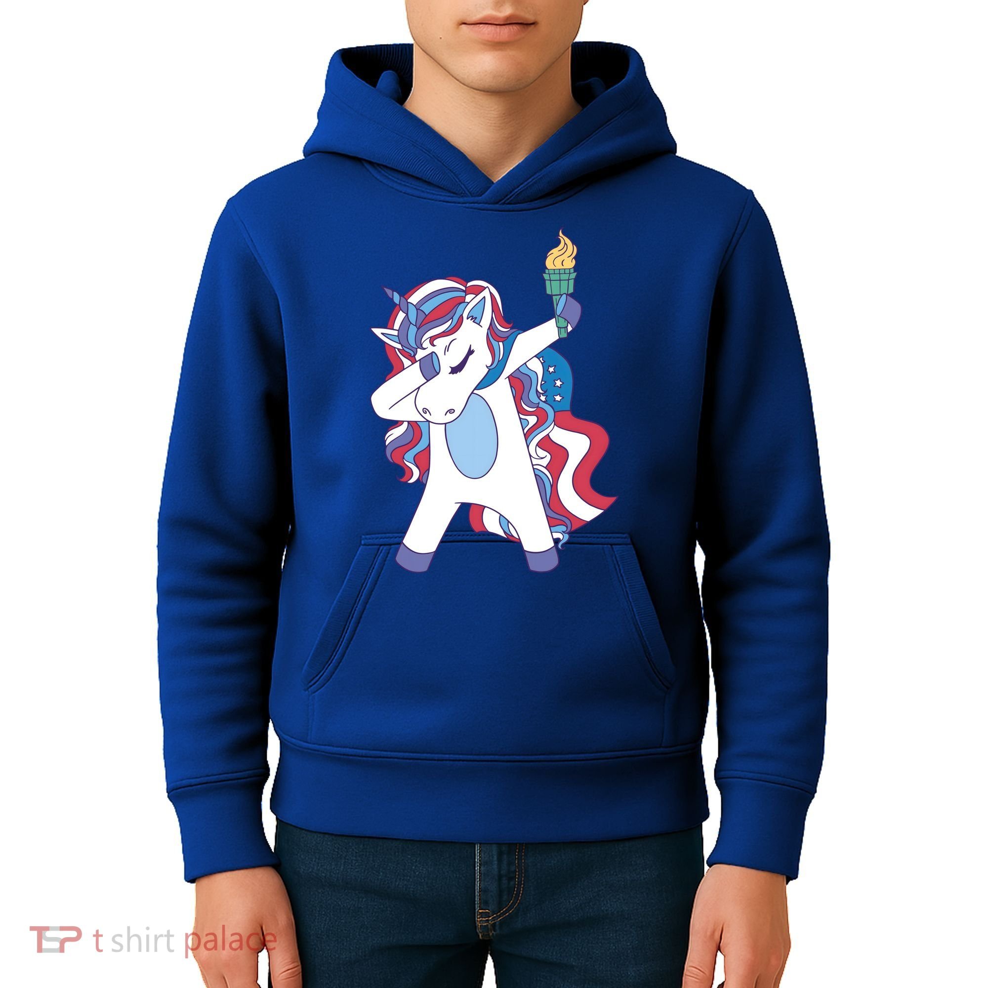 USA Unicorn Dabbing Kids Hoodie