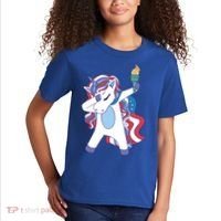USA Unicorn Dabbing Kids T-Shirt thumb 2