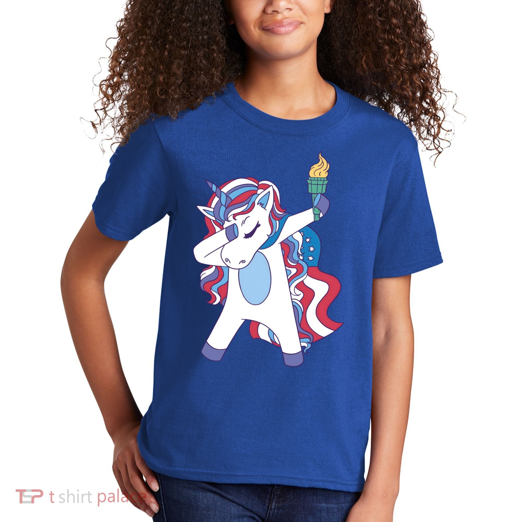USA Unicorn Dabbing Kids T-Shirt