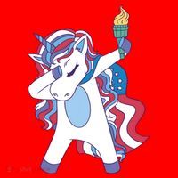 USA Unicorn Dabbing Santa Hat thumb 1