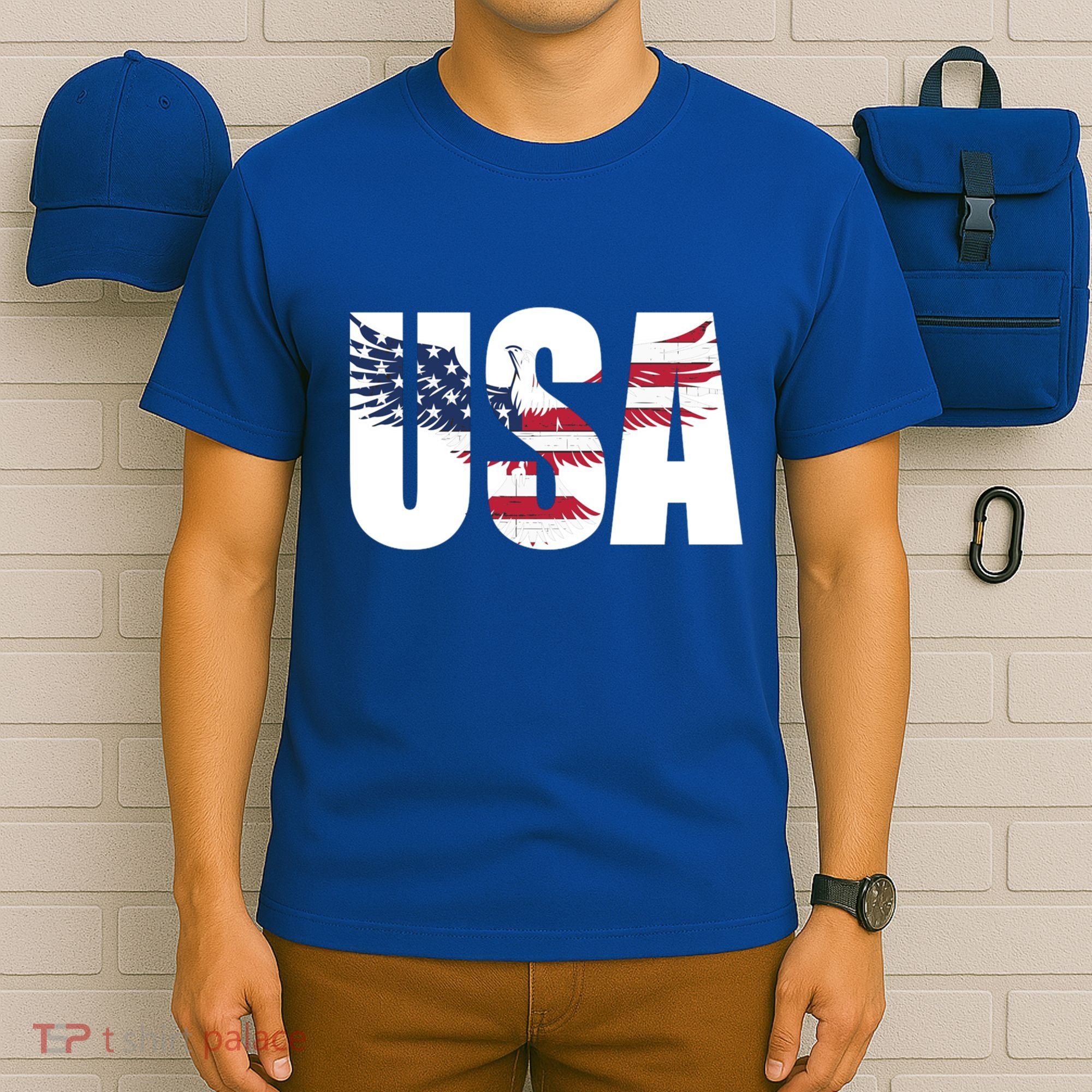Usa Us Eagle Flag Patriotic Proud To Be An American Great Gift T-Shirt