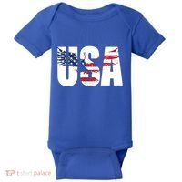 Usa Us Eagle Flag Patriotic Proud To Be An American Great Gift Baby Bodysuit thumb 0
