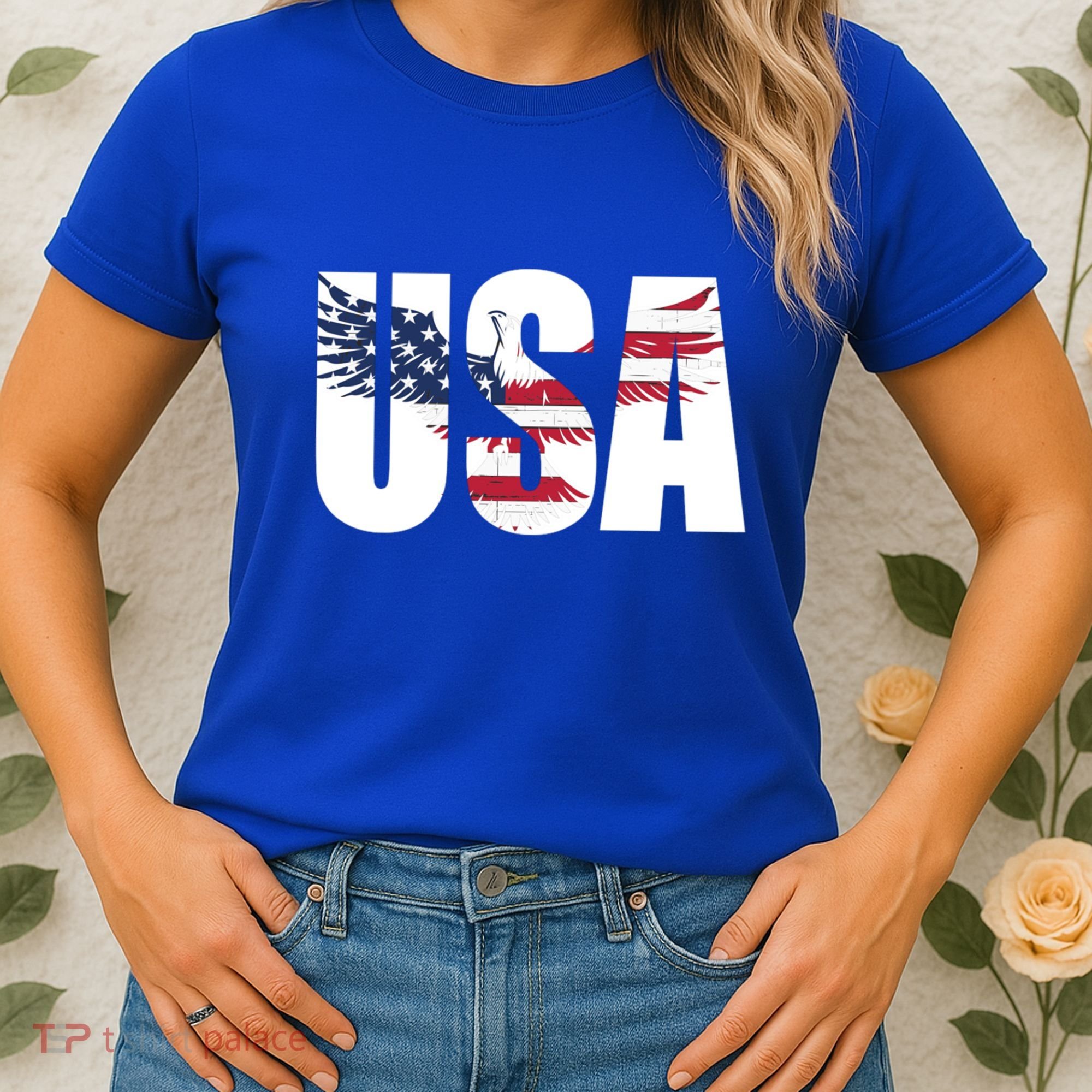 Usa Us Eagle Flag Patriotic Proud To Be An American Great Gift Women's T-Shirt