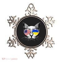 USA Ukraine Flags Sunglasses Cat Ornament thumb 0