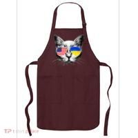 USA Ukraine Flags Sunglasses Cat Apron thumb 0