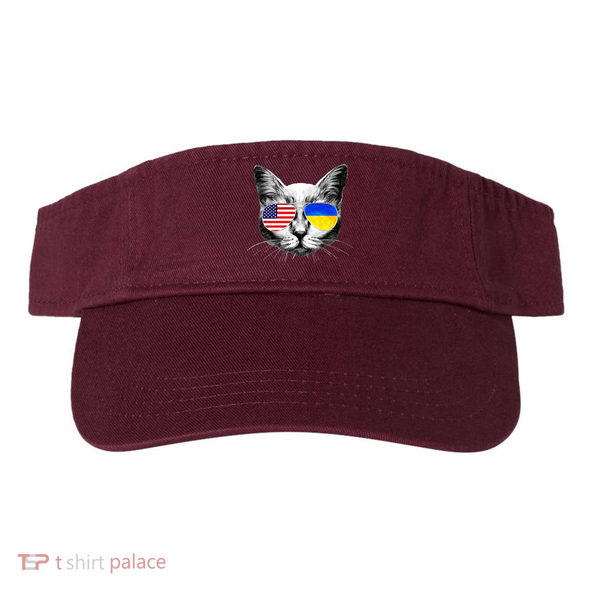 USA Ukraine Flags Sunglasses Cat Visor