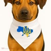 Ukraine Ukrainian Flag Ukrainians USA-Made Doggie Bandana thumb 1