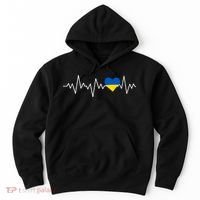 Ukraine Ukrainian heart Flag Heartbeat Hoodie thumb 0
