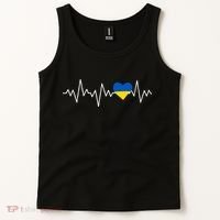Ukraine Ukrainian heart Flag Heartbeat Tank Top thumb 2