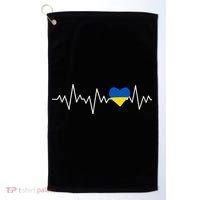 Ukraine Ukrainian heart Flag Heartbeat Golf Towel thumb 0