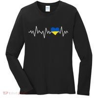 Ukraine Ukrainian heart Flag Heartbeat Women's Long Sleeve Shirt thumb 0