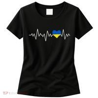 Ukraine Ukrainian heart Flag Heartbeat Women's T-Shirt thumb 0
