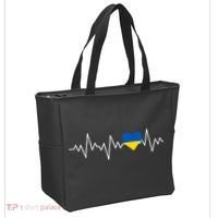 Ukraine Ukrainian heart Flag Heartbeat Tote Bag thumb 2