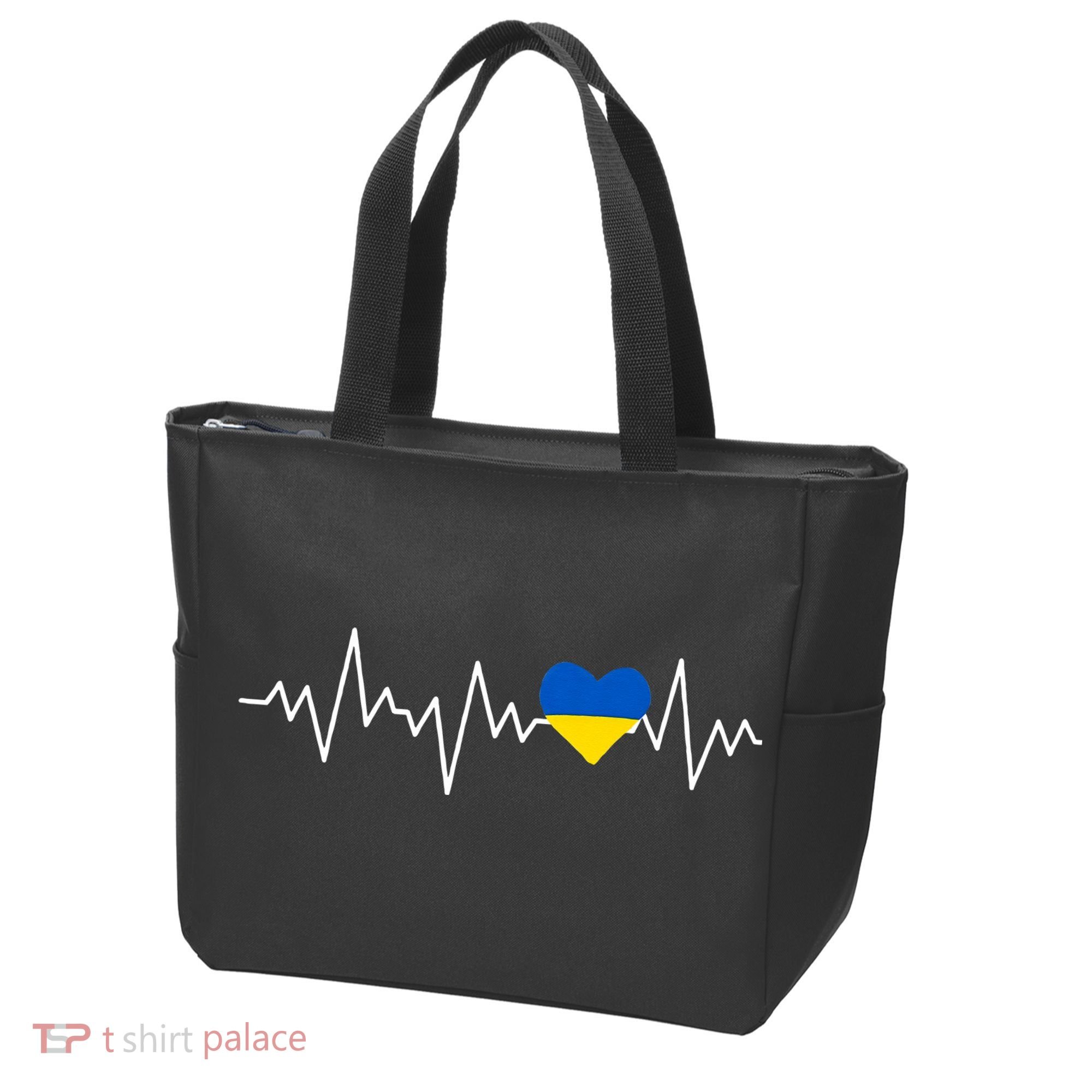 Ukraine Ukrainian heart Flag Heartbeat Tote Bag