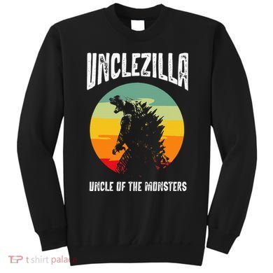 Unclezilla Uncle Of The Monsters Retro Vintage Sunset Sweatshirt