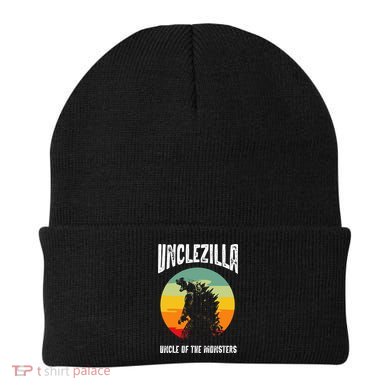 Unclezilla Uncle Of The Monsters Retro Vintage Sunset Beanie