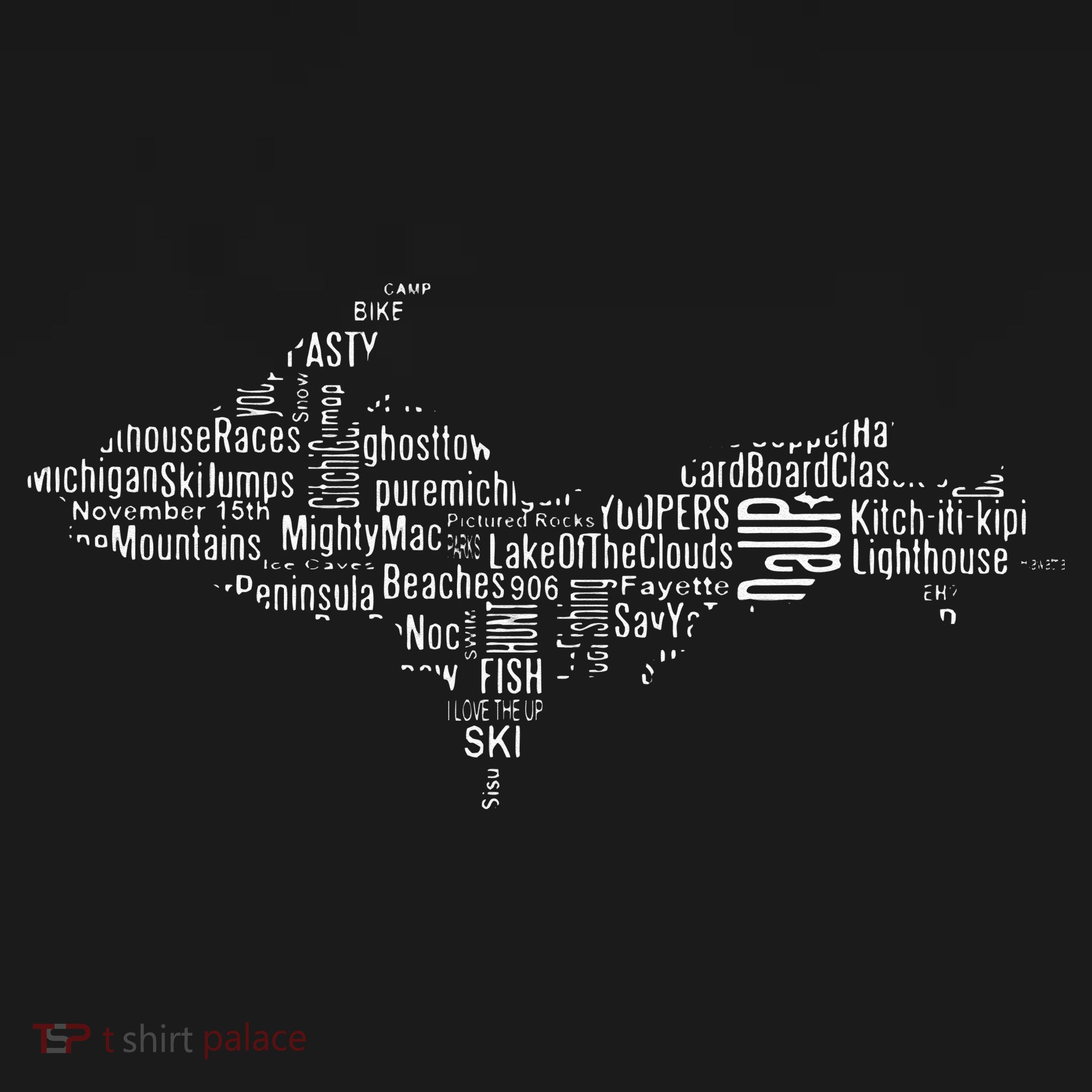 UP Upper Peninsula Michigan Word Collage Yoopers Favorite Women's Tank Top