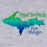Up Upper Peninsula Michigan Ombre Yoopers 906 Ladies Heavyweight Boxy Pullover Hoodie thumb 2