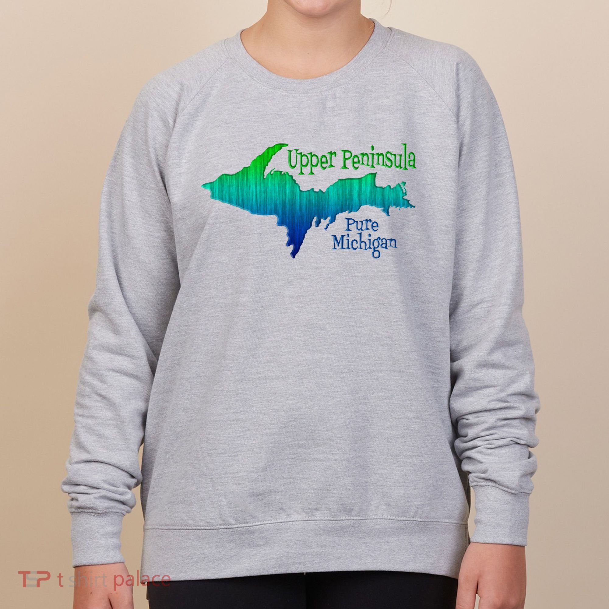 Up Upper Peninsula Michigan Ombre Yoopers 906 Women's Sweatshirt