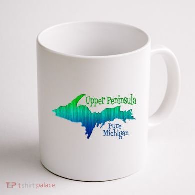 Up Upper Peninsula Michigan Ombre Yoopers 906 Coffee Mug back