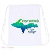 Up Upper Peninsula Michigan Ombre Yoopers 906 Drawstring Bag thumb 0