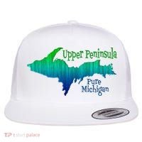 Up Upper Peninsula Michigan Ombre Yoopers 906 Flat Bill Trucker Hat thumb 0