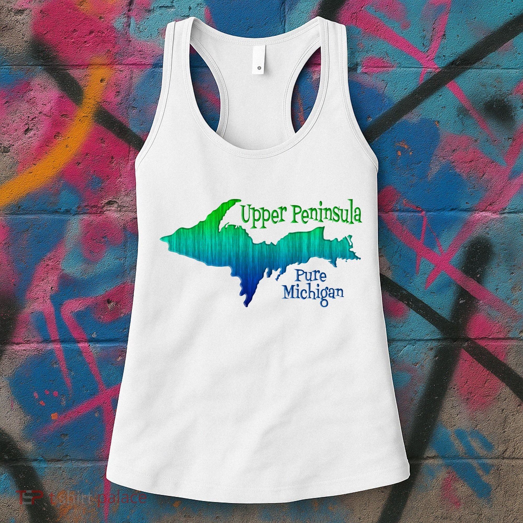 Up Upper Peninsula Michigan Ombre Yoopers 906 Women's Tank Top