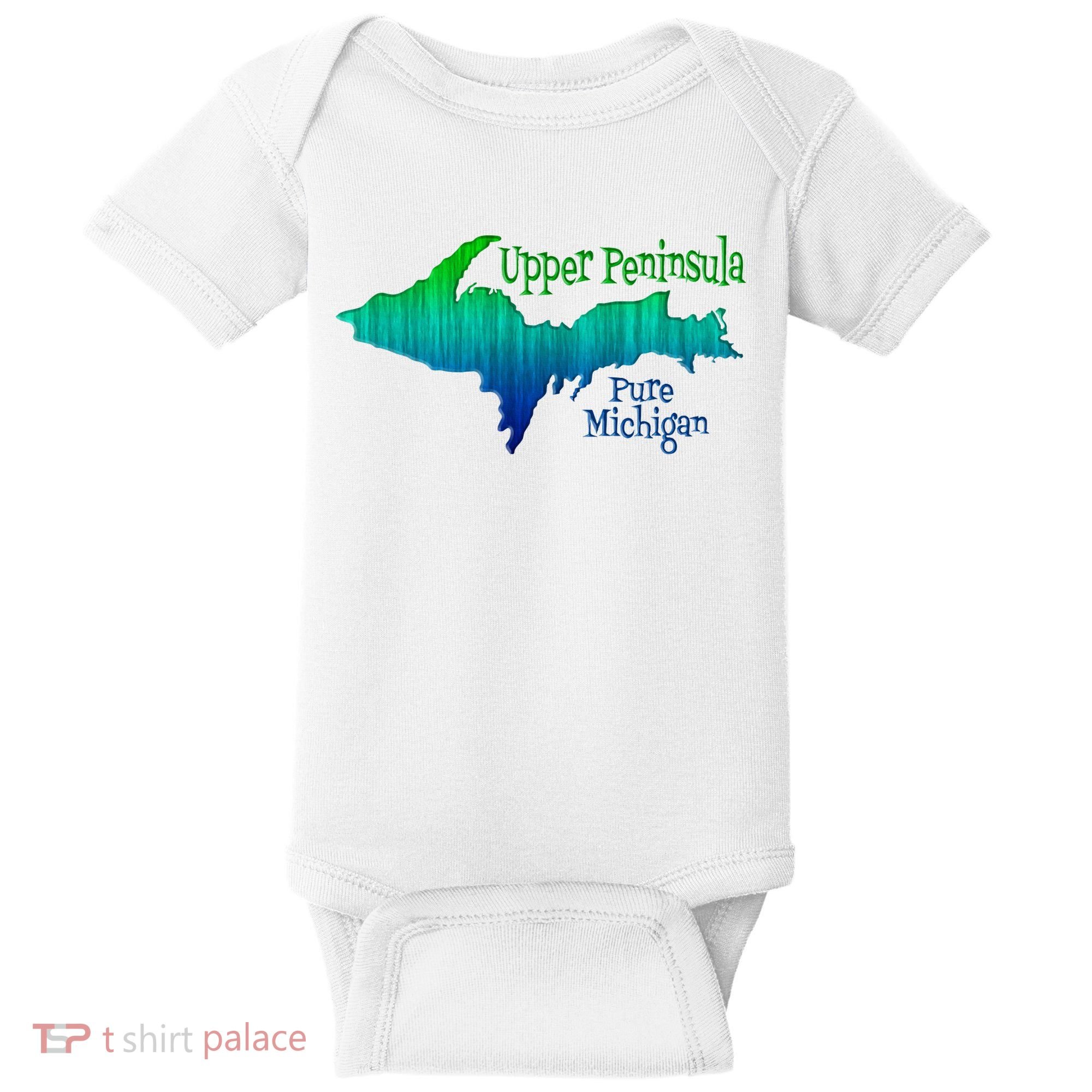 Up Upper Peninsula Michigan Ombre Yoopers 906 Baby Bodysuit
