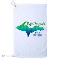 Up Upper Peninsula Michigan Ombre Yoopers 906 Golf Towel thumb 0