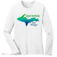 Up Upper Peninsula Michigan Ombre Yoopers 906 Women's Long Sleeve Shirt thumb 0