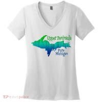 Up Upper Peninsula Michigan Ombre Yoopers 906 Women's V-Neck T-Shirt thumb 0